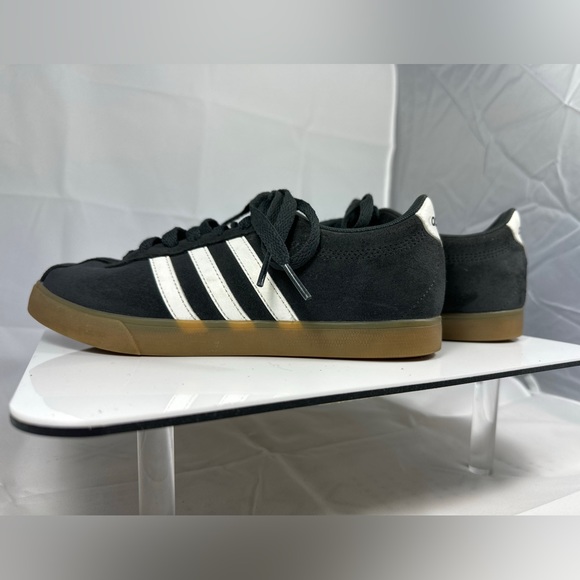 Unisex Leather Adidas Ortholite Float, Navy with White stripes, Gum Sole - Picture 3 of 8